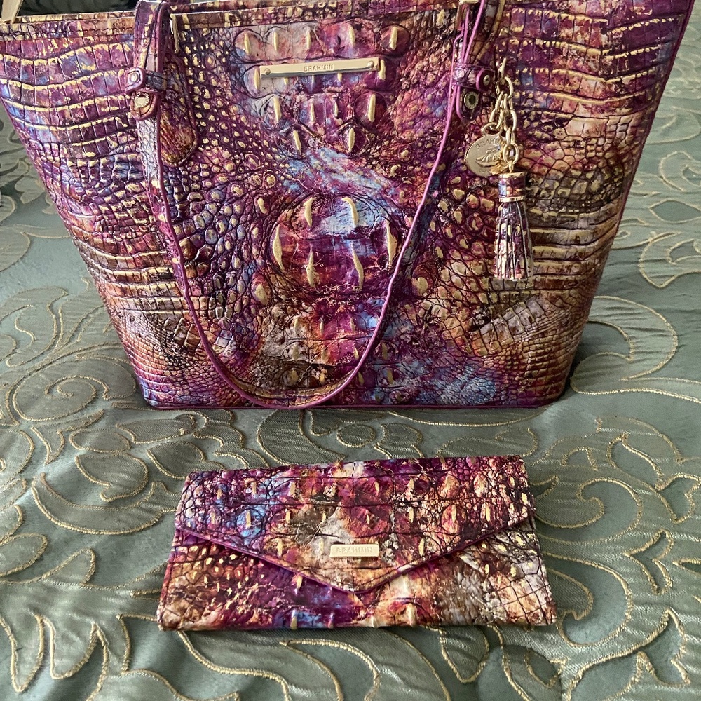 Brahmin Medium Fantasy Melbourne Bag and Matching Wallet